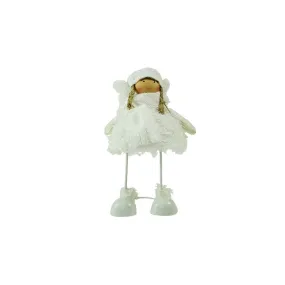24" White Snowy Woodlands Girl Angel Christmas Figurine