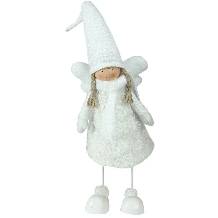 26.75" White Bobble Girl Angel Christmas Tabletop Figurine