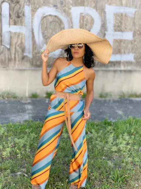 Apricot Sunset | Striped Pants Set