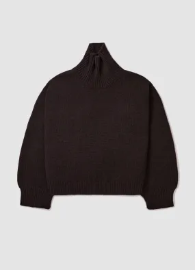 Caragh Crop High Neck in Dark Brown