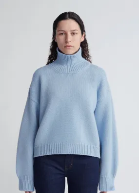 Caragh Crop High Neck in Pale Blue