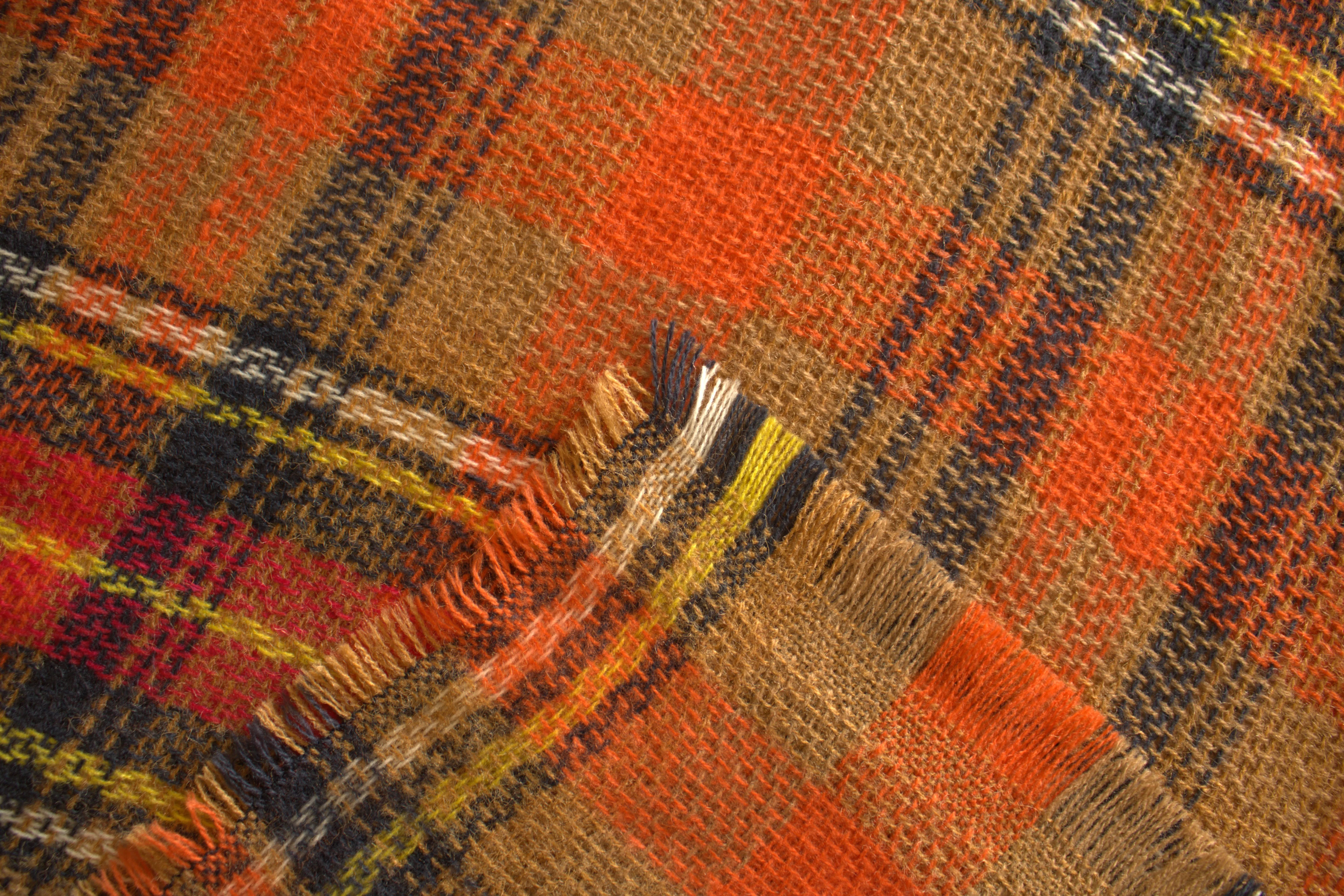 Caramel & Pumpkin Orange Blanket Scarf/ Oversized Scarf/ Women Scarf/ Gifts for Her/ Women Shawl/ Bridesmaid Scarf/ Fall Scarf/Gifts Shawls/ Bridesmaid Shawl/ Plaid Shawl Gift