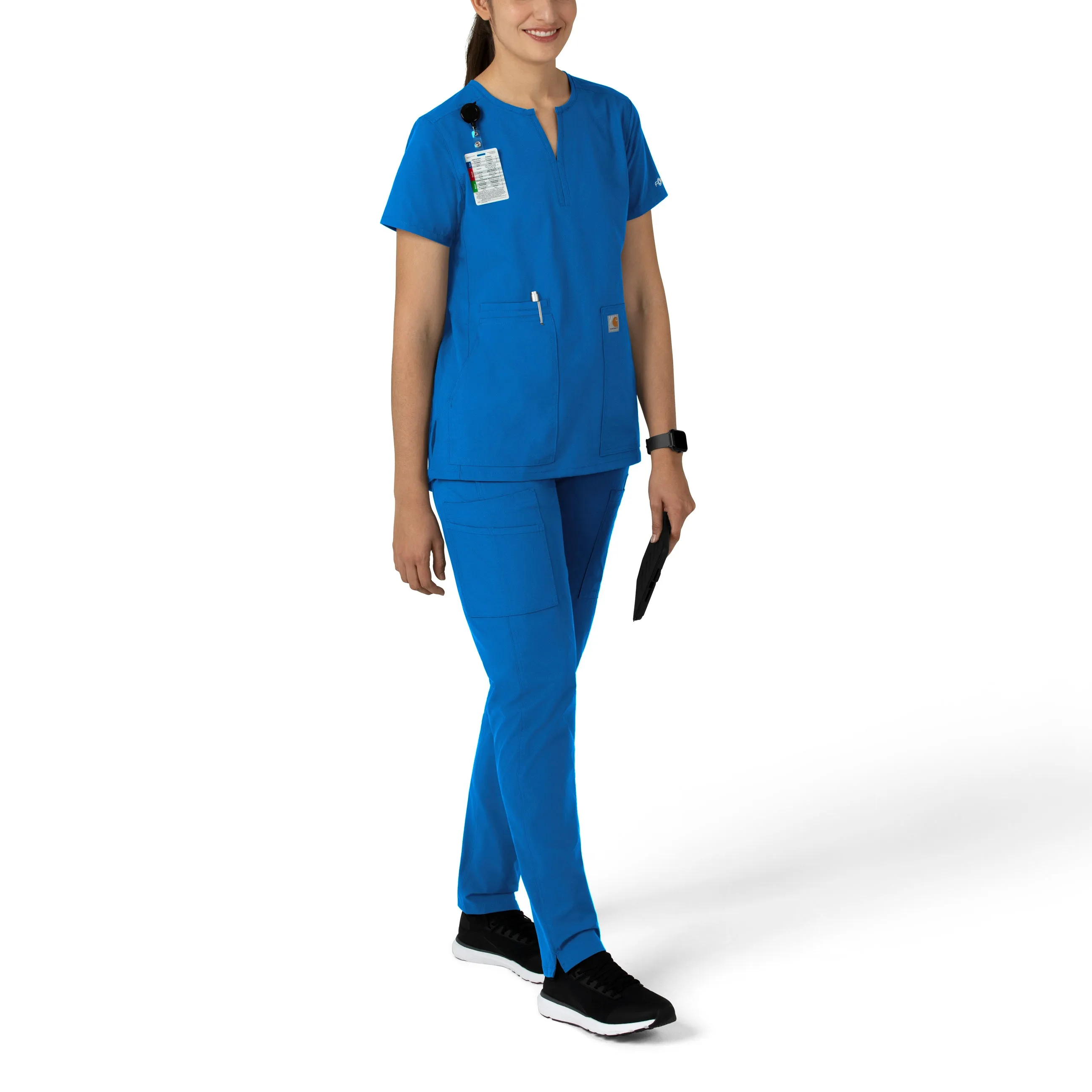 Carhartt Force Essentials Women's Notch Neck Tunic Scrub Top - Royal