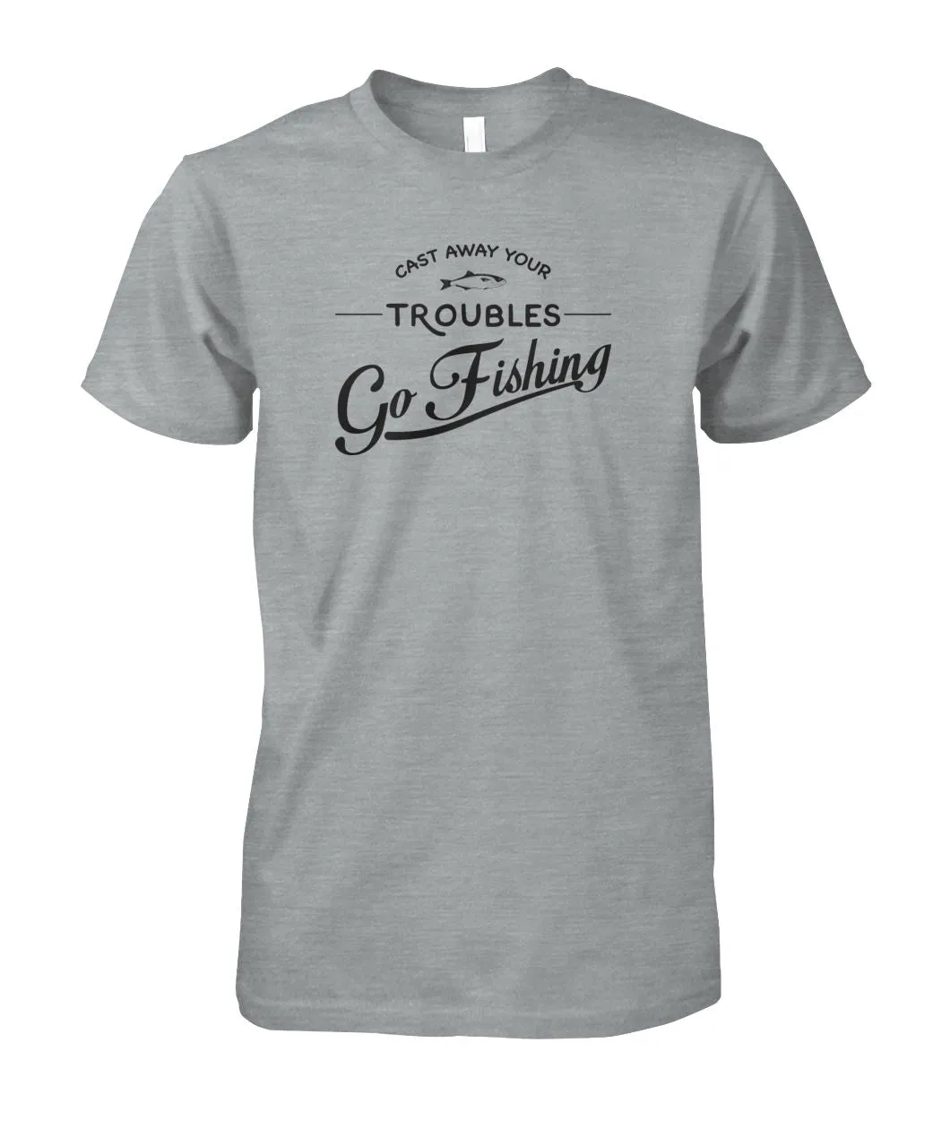 Castaway Your Troubles Go Fishing Unisex Cotton Tee