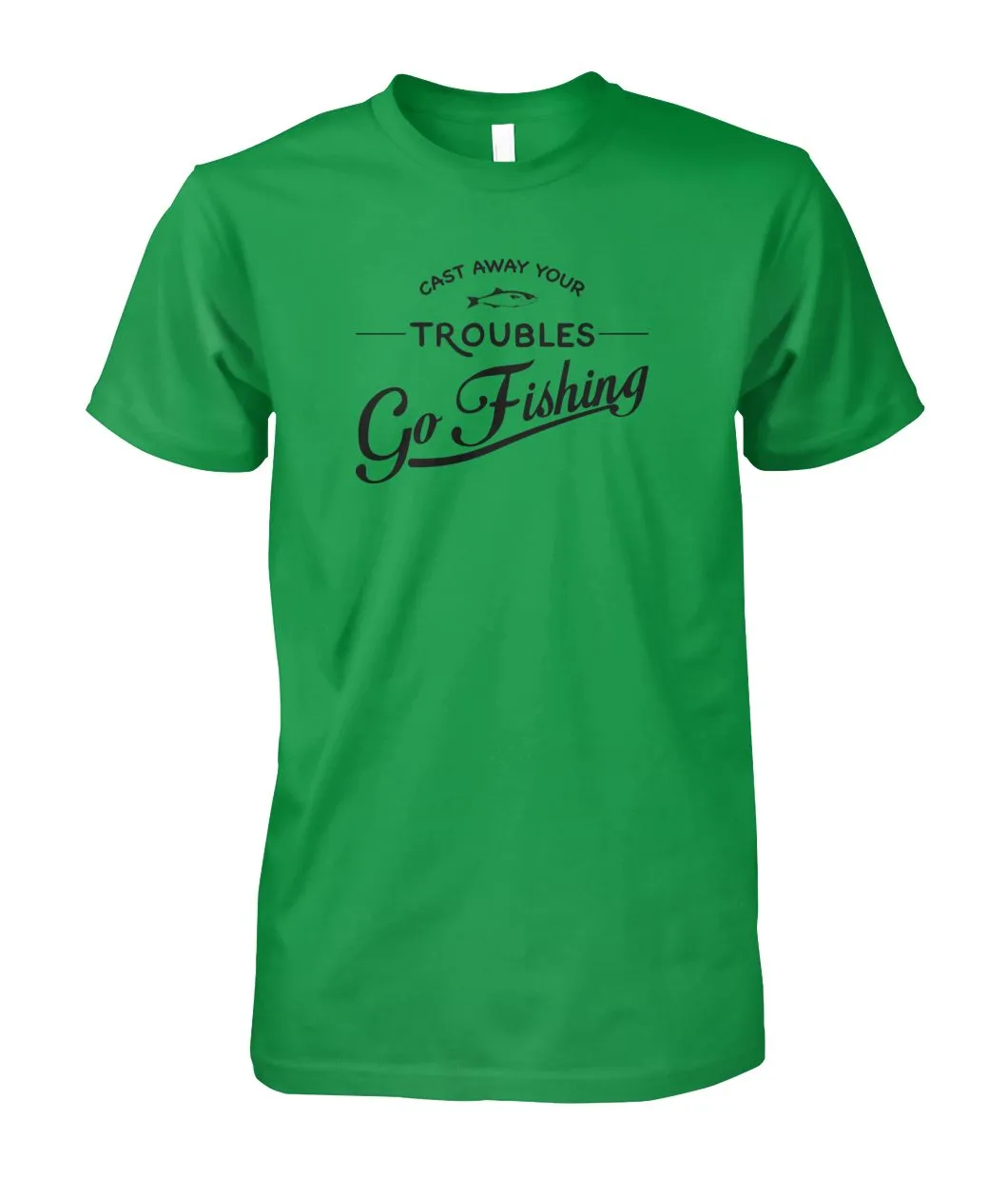 Castaway Your Troubles Go Fishing Unisex Cotton Tee