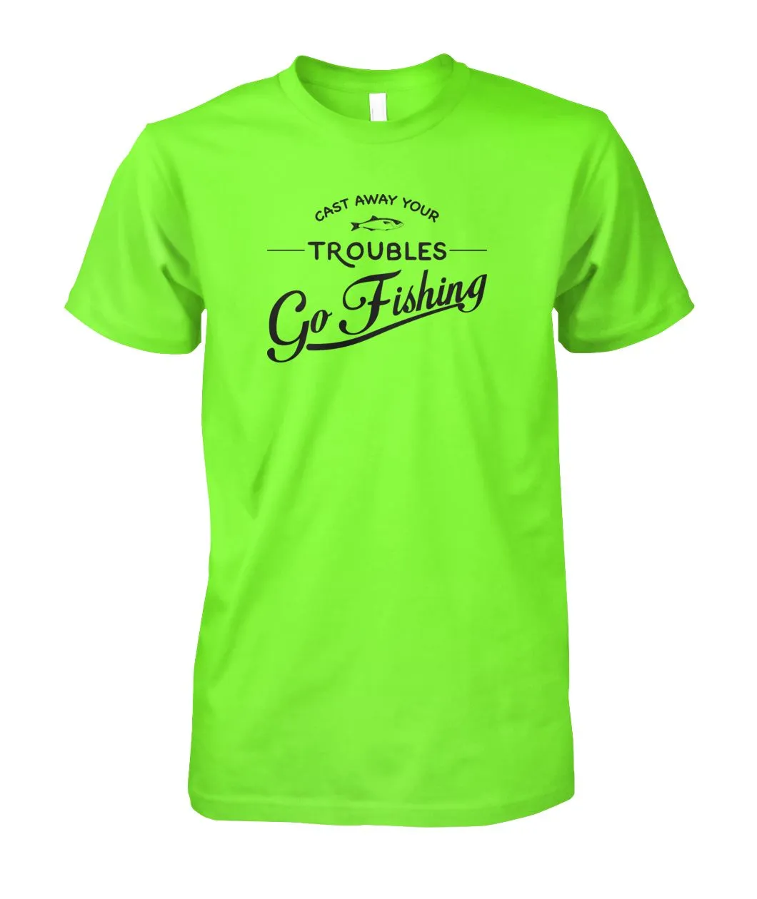Castaway Your Troubles Go Fishing Unisex Cotton Tee