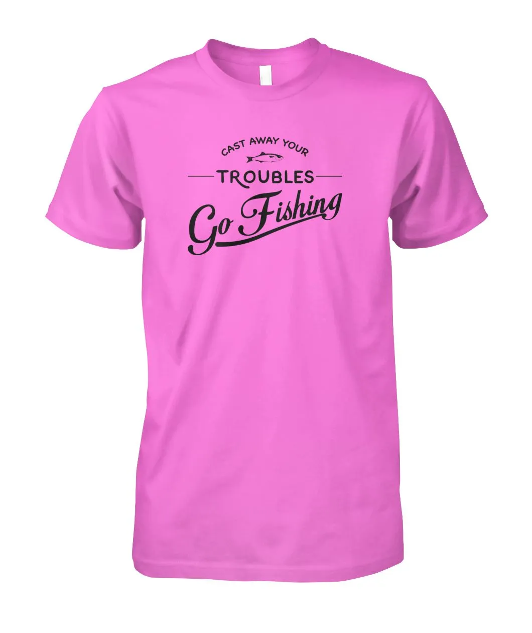 Castaway Your Troubles Go Fishing Unisex Cotton Tee