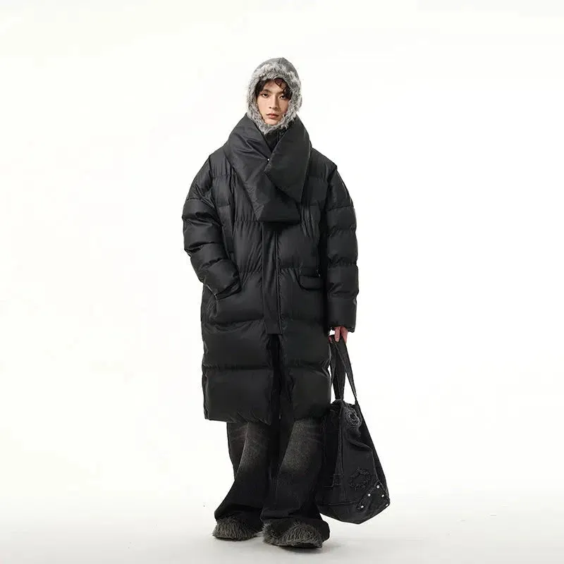 ChicMy-Fall Outfits -Autumn/Winter Coat Jacket INS Style Street Fashion Mid-length Puffer Coats with scarf