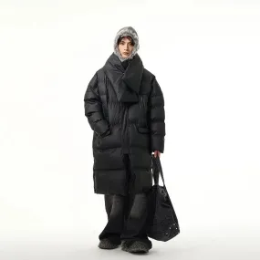 ChicMy-Fall Outfits -Autumn/Winter Coat Jacket INS Style Street Fashion Mid-length Puffer Coats with scarf