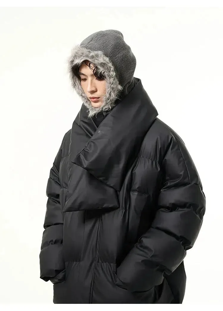 ChicMy-Fall Outfits -Autumn/Winter Coat Jacket INS Style Street Fashion Mid-length Puffer Coats with scarf