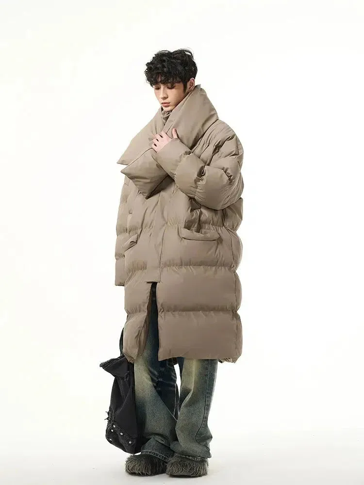 ChicMy-Fall Outfits -Autumn/Winter Coat Jacket INS Style Street Fashion Mid-length Puffer Coats with scarf