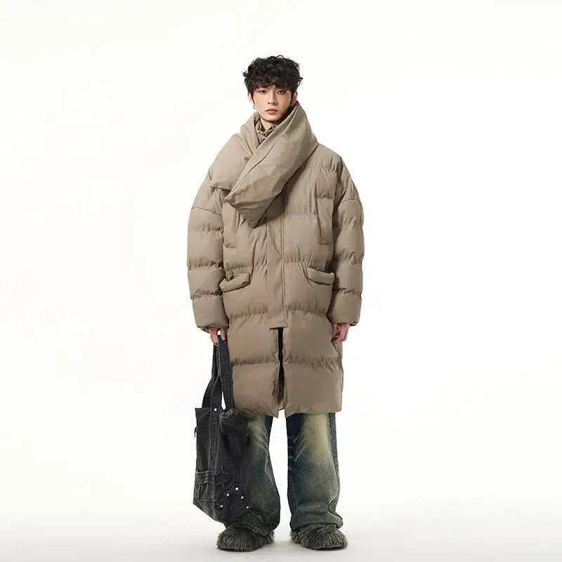 ChicMy-Fall Outfits -Autumn/Winter Coat Jacket INS Style Street Fashion Mid-length Puffer Coats with scarf