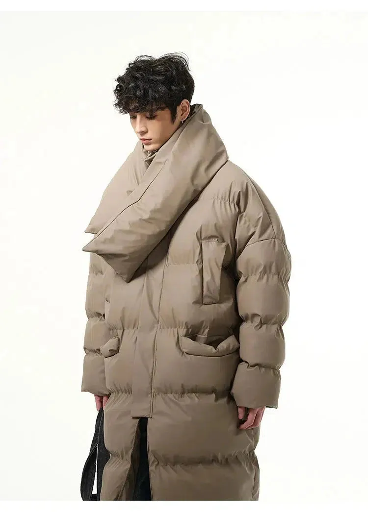 ChicMy-Fall Outfits -Autumn/Winter Coat Jacket INS Style Street Fashion Mid-length Puffer Coats with scarf