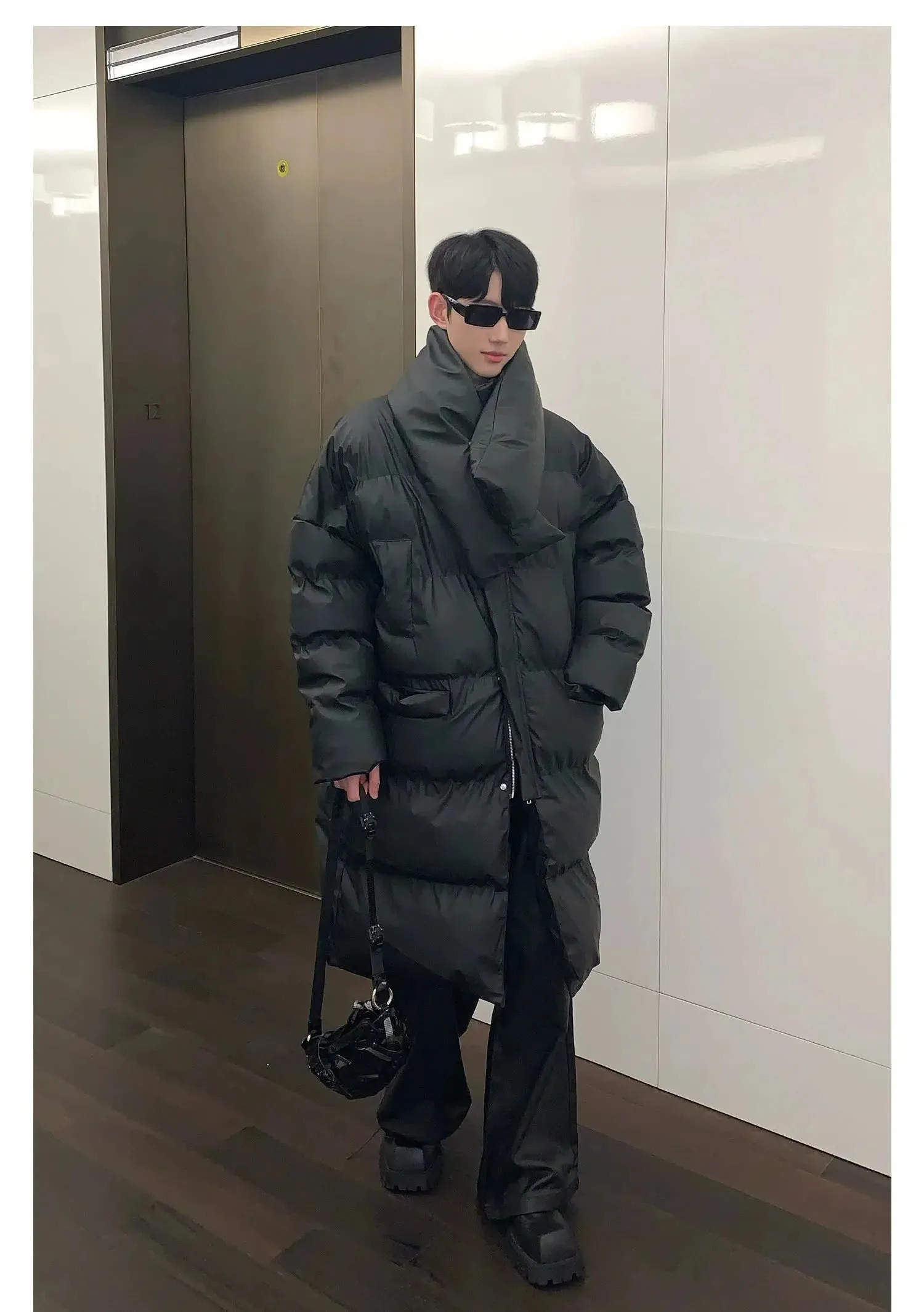ChicMy-Fall Outfits -Autumn/Winter Coat Jacket INS Style Street Fashion Stand Collar Puffer Jacket with Scarf