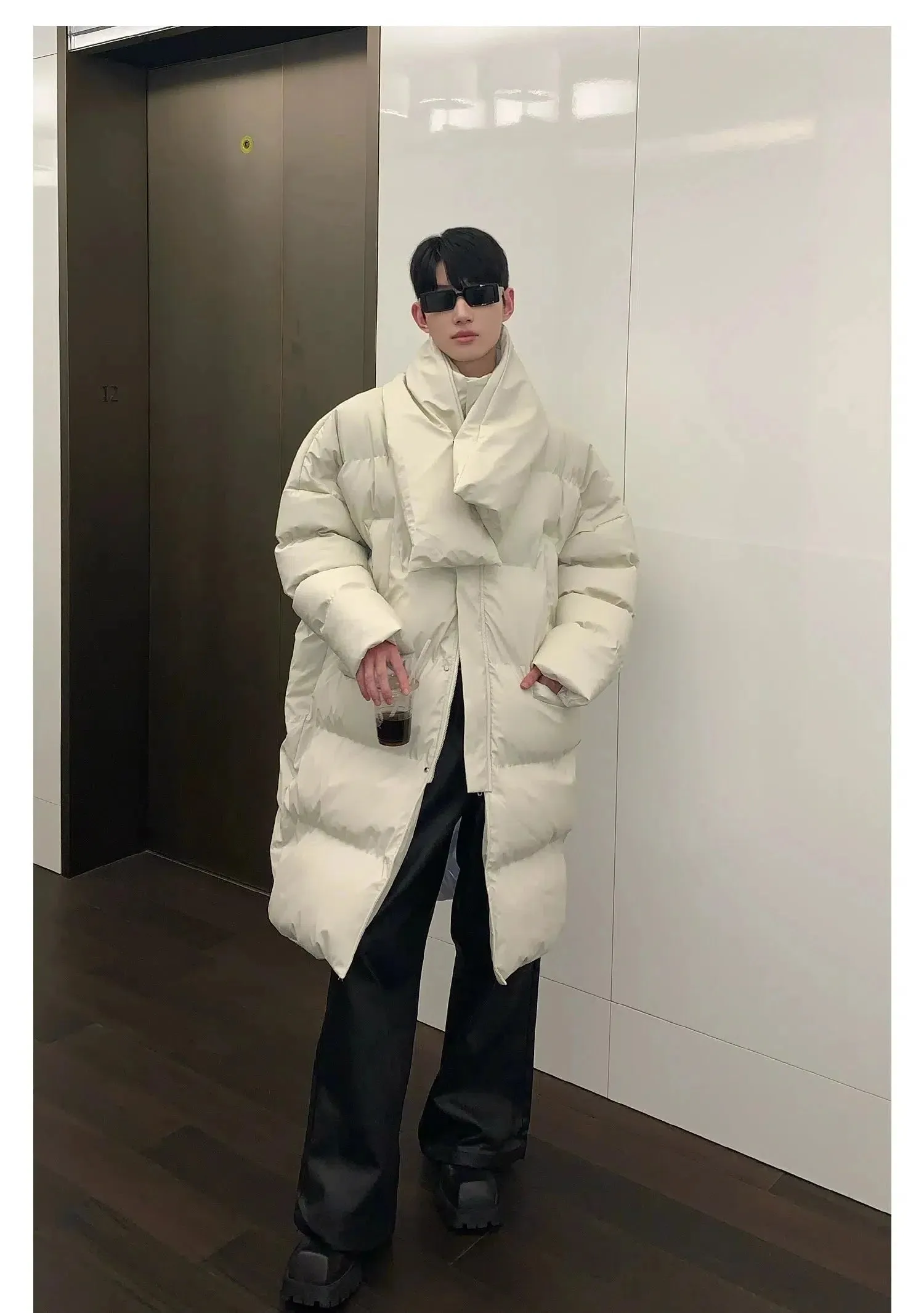 ChicMy-Fall Outfits -Autumn/Winter Coat Jacket INS Style Street Fashion Stand Collar Puffer Jacket with Scarf