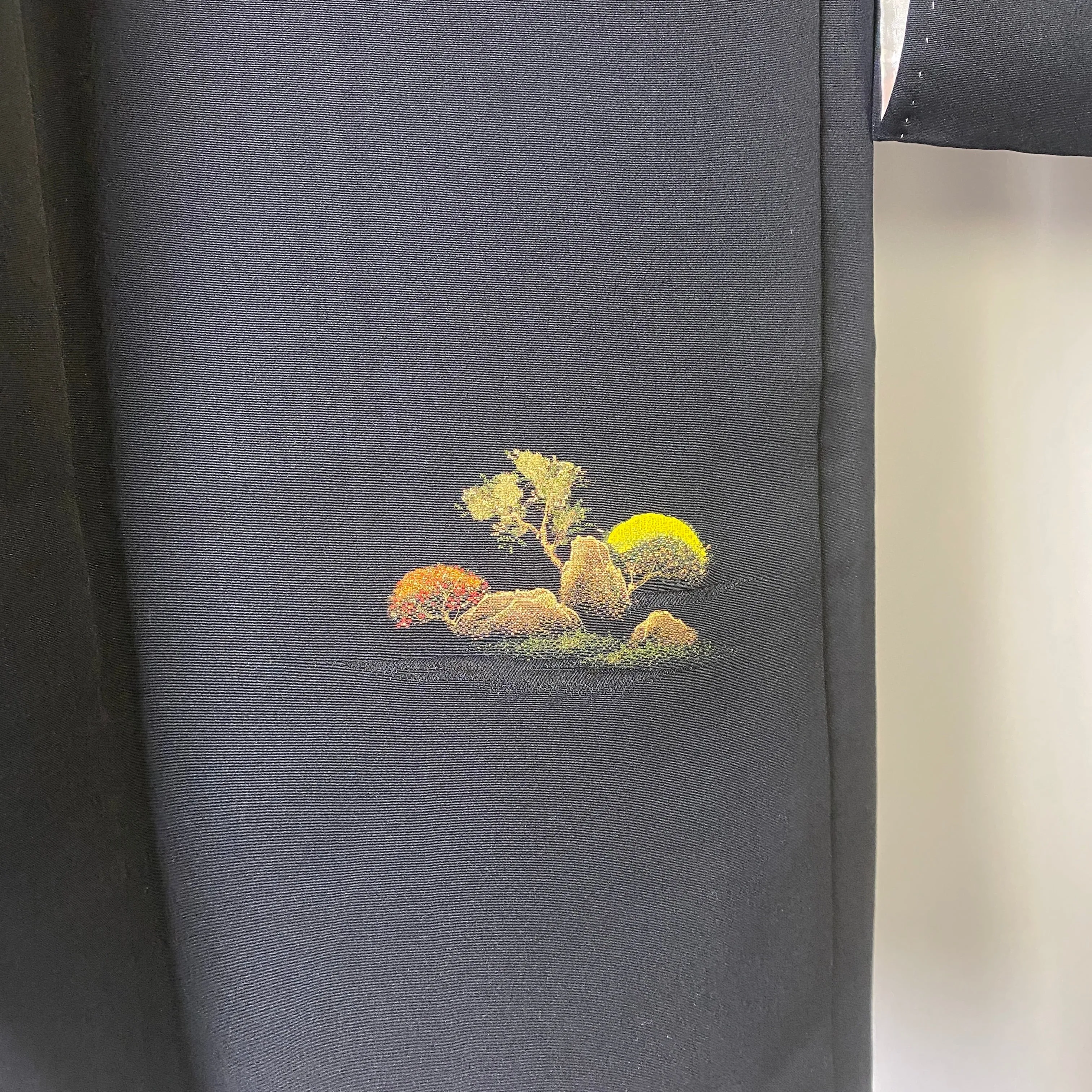 Ebaori, Black Haori, Japanese Garden, Kuro-eba, Cardigan, Women's Jacket, Silk Long outer, Casual Layer, Versatile, Kimono, Elegant Wear