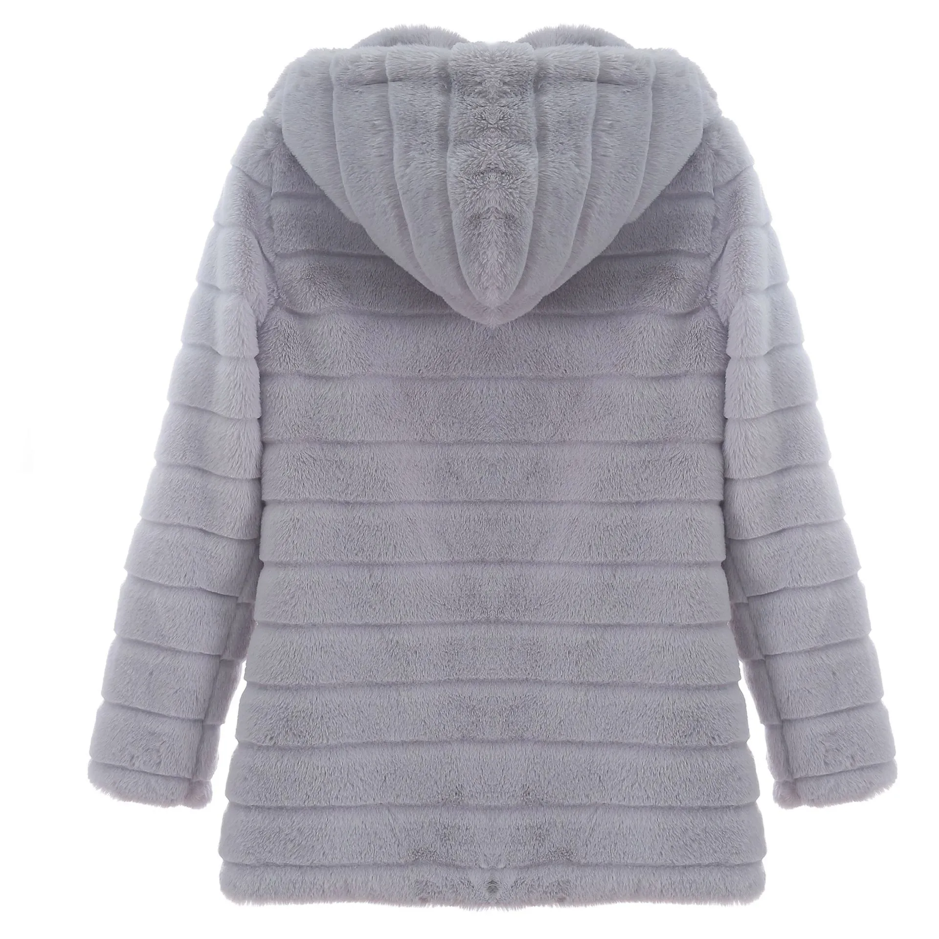 Faux Fur Hooded Long Coat Jacket S-5XL and 6 Colors