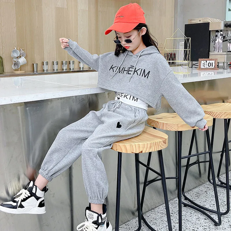 Girls Back To School Tank Top/Hoodie & Pants Set