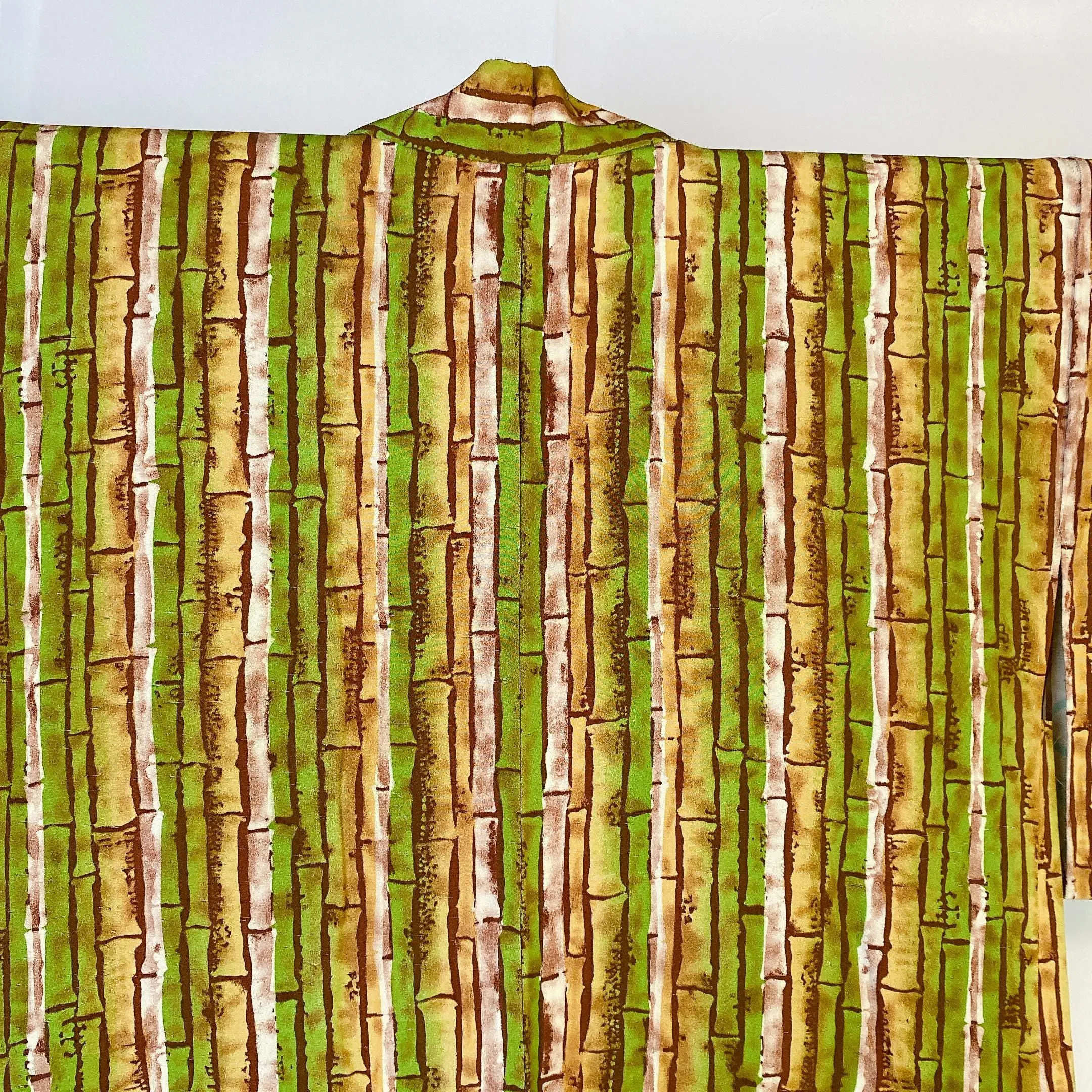 Green Bamboo Haori, Japanese Kimono, Women's Jacket, Cardigan, Casual Layer, Versatile top, Housewear, Kimono, Chic Layer-J