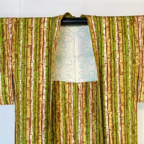 Green Bamboo Haori, Japanese Kimono, Women's Jacket, Cardigan, Casual Layer, Versatile top, Housewear, Kimono, Chic Layer-J