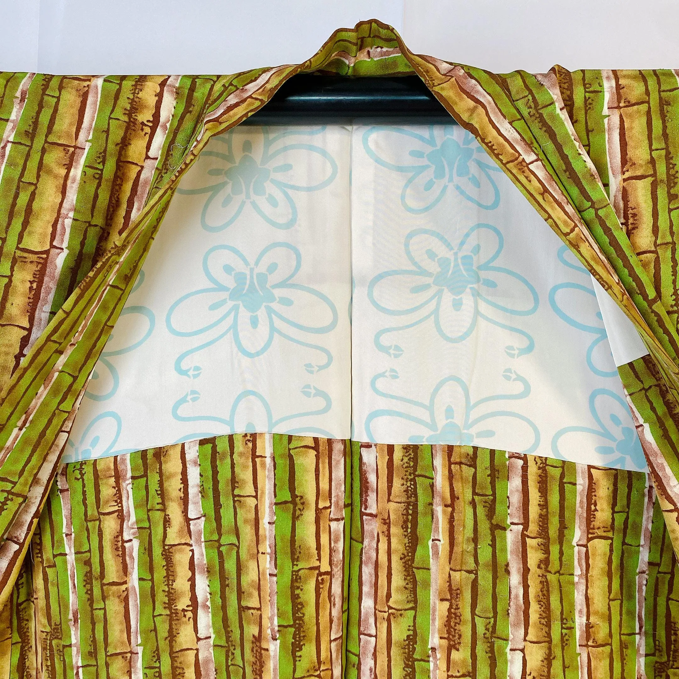 Green Bamboo Haori, Japanese Kimono, Women's Jacket, Cardigan, Casual Layer, Versatile top, Housewear, Kimono, Chic Layer-J