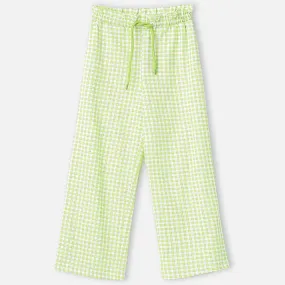 Green Checkered Regular Fit Trousers