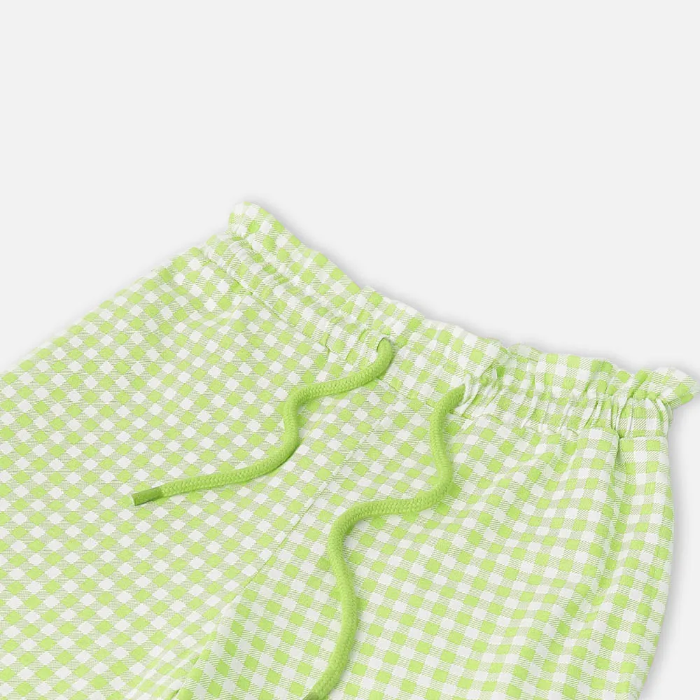 Green Checkered Regular Fit Trousers