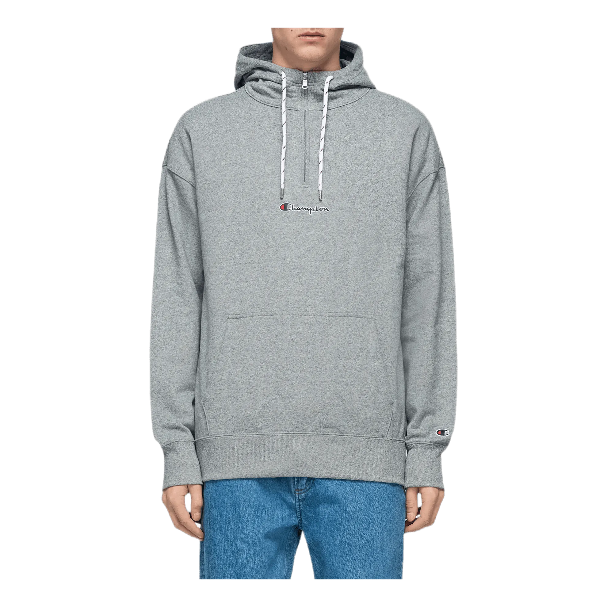 Half Zip Hooded Sweatshirt Gray