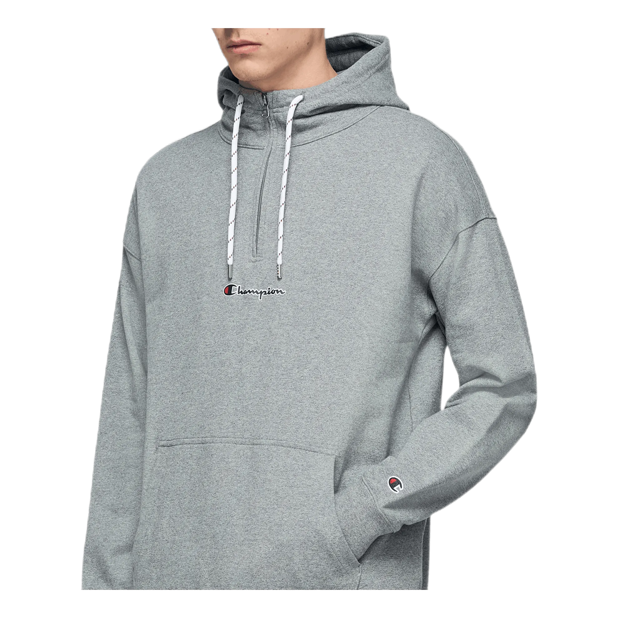 Half Zip Hooded Sweatshirt Gray