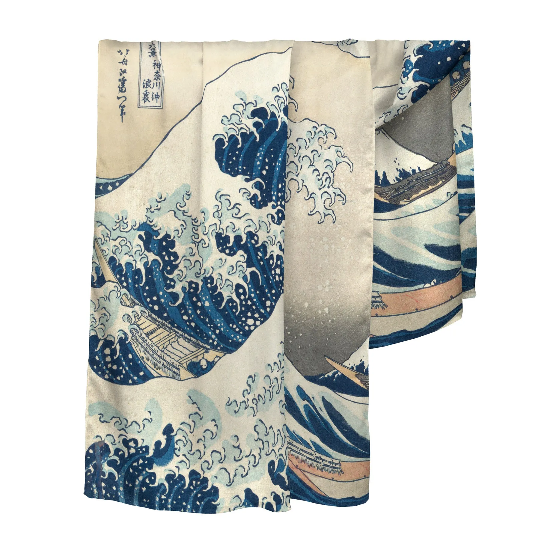 Hokusai "The Great Wave" Silk Blend Women's Fashion Shawl