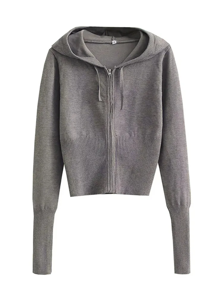 Knit Fashion 2 Piece-Set Trousers Hoodie Tracksuit Women Crop top Knitwear And Women's Pants Sets Female Trousers Outfits
