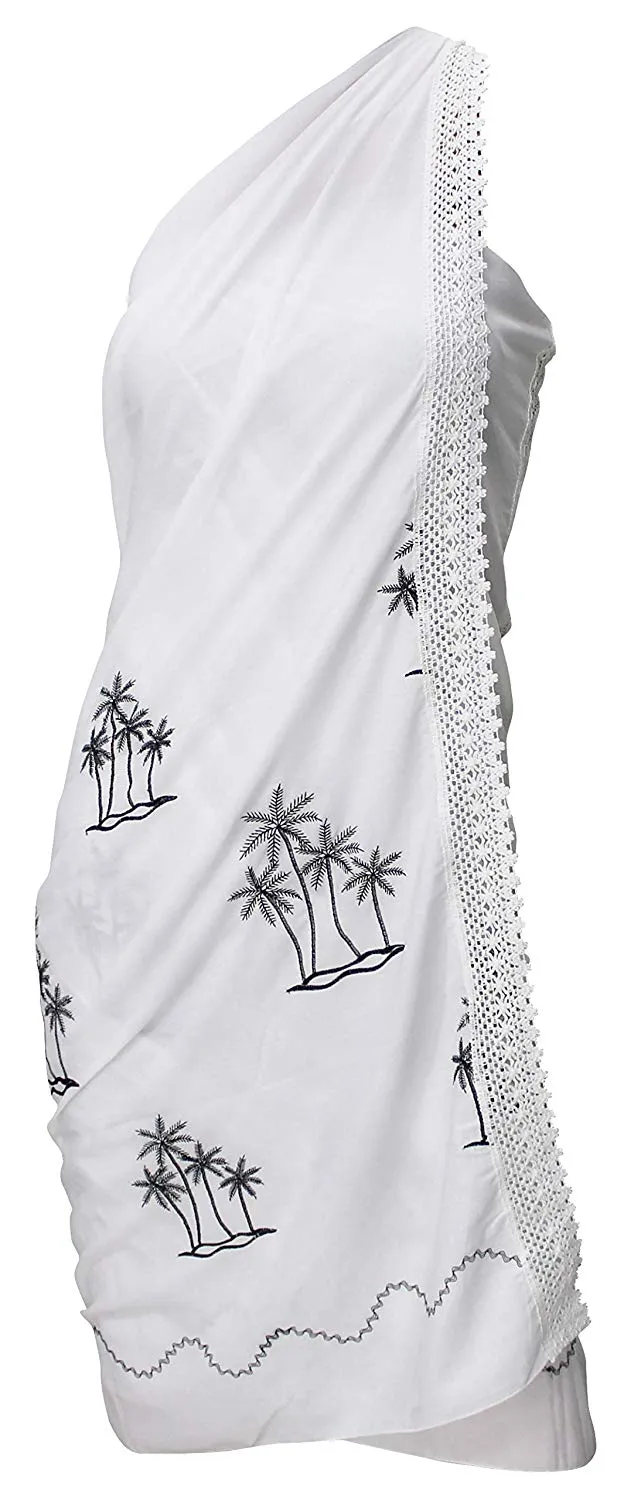 LA LEELA Women's Beach Bikini Cover up Wrap Bathing Suit Sarong Solid 9 ONE Size