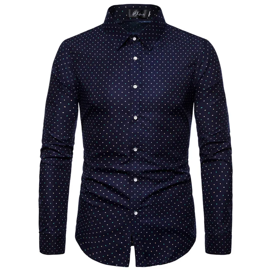 Men's Floral Print Vacation Style Lapel Long Sleeve Shirt