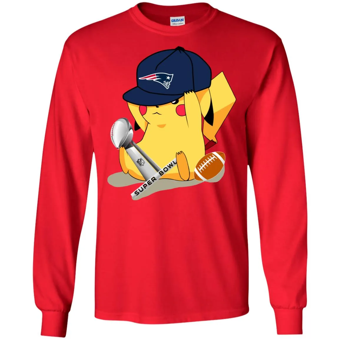 Nfl - New England Patriots Pikachu Super Bowl 2019 Football Men Long Sleeve Shirt