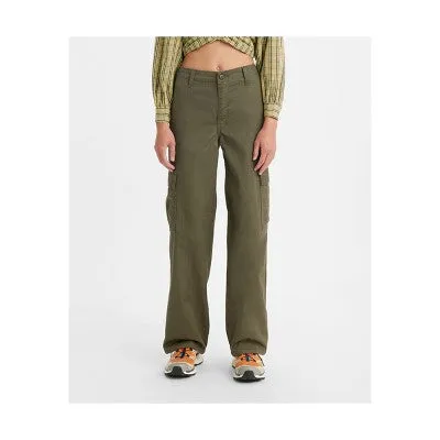 Open Box - Levi's Women's High Rise Wide Leg Relaxed Cargo Pants Loose