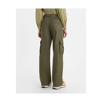 Open Box - Levi's Women's High Rise Wide Leg Relaxed Cargo Pants Loose