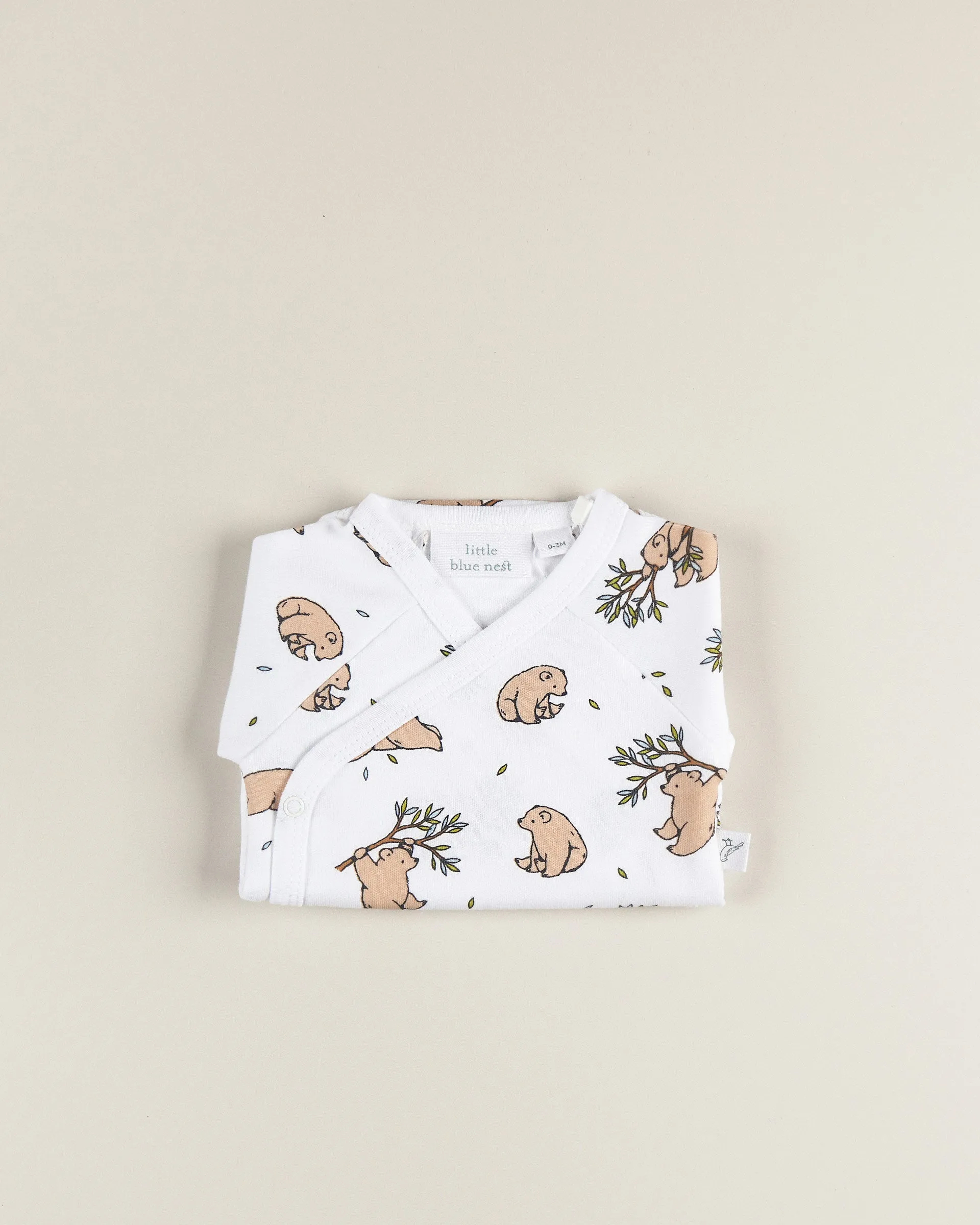 Organic cotton kimono bodysuit - Bear