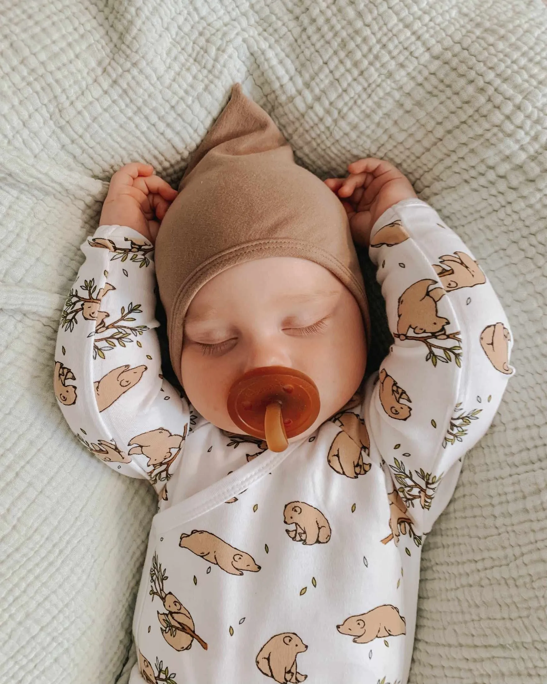 Organic cotton kimono bodysuit - Bear
