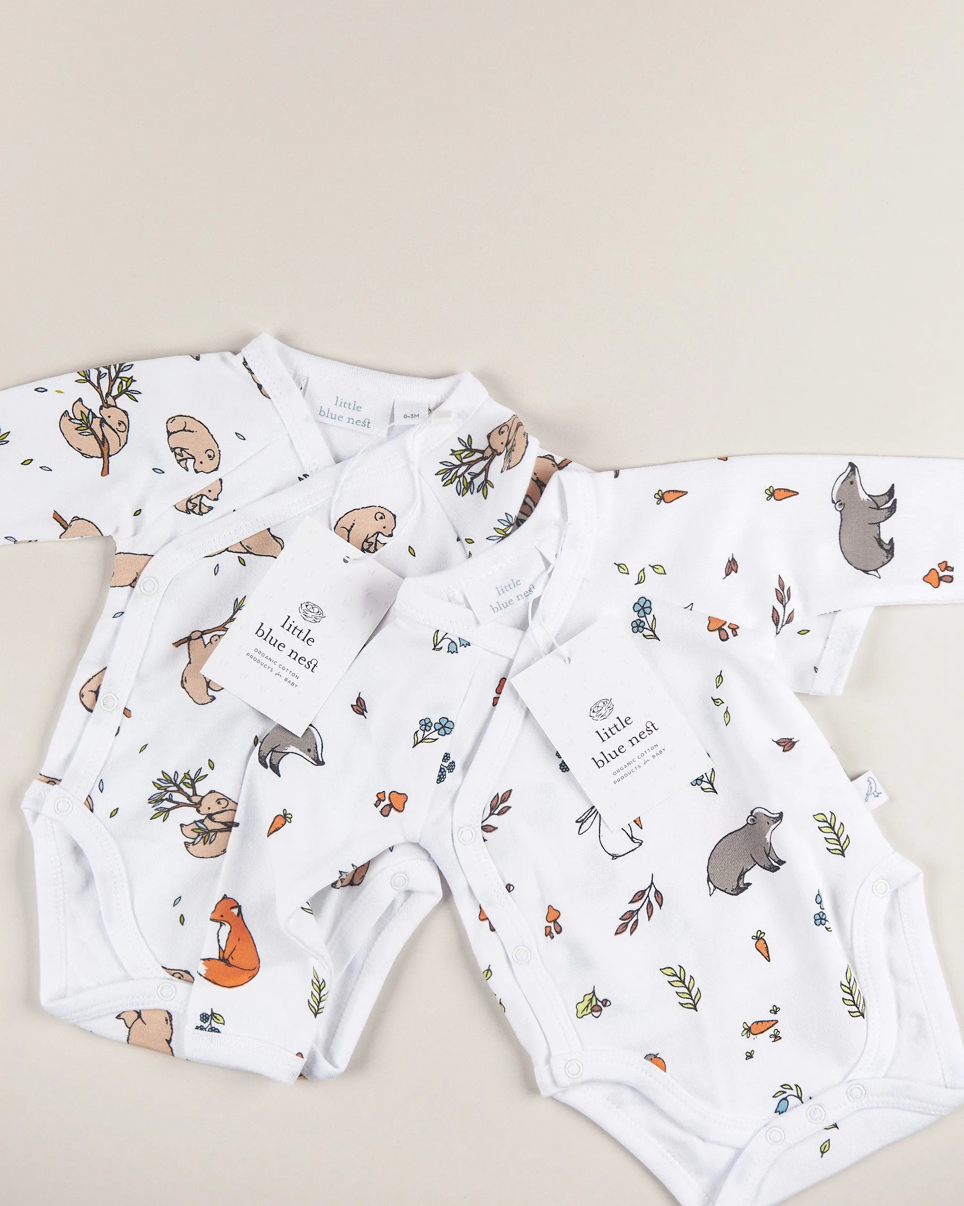 Organic cotton kimono bodysuit - Bear