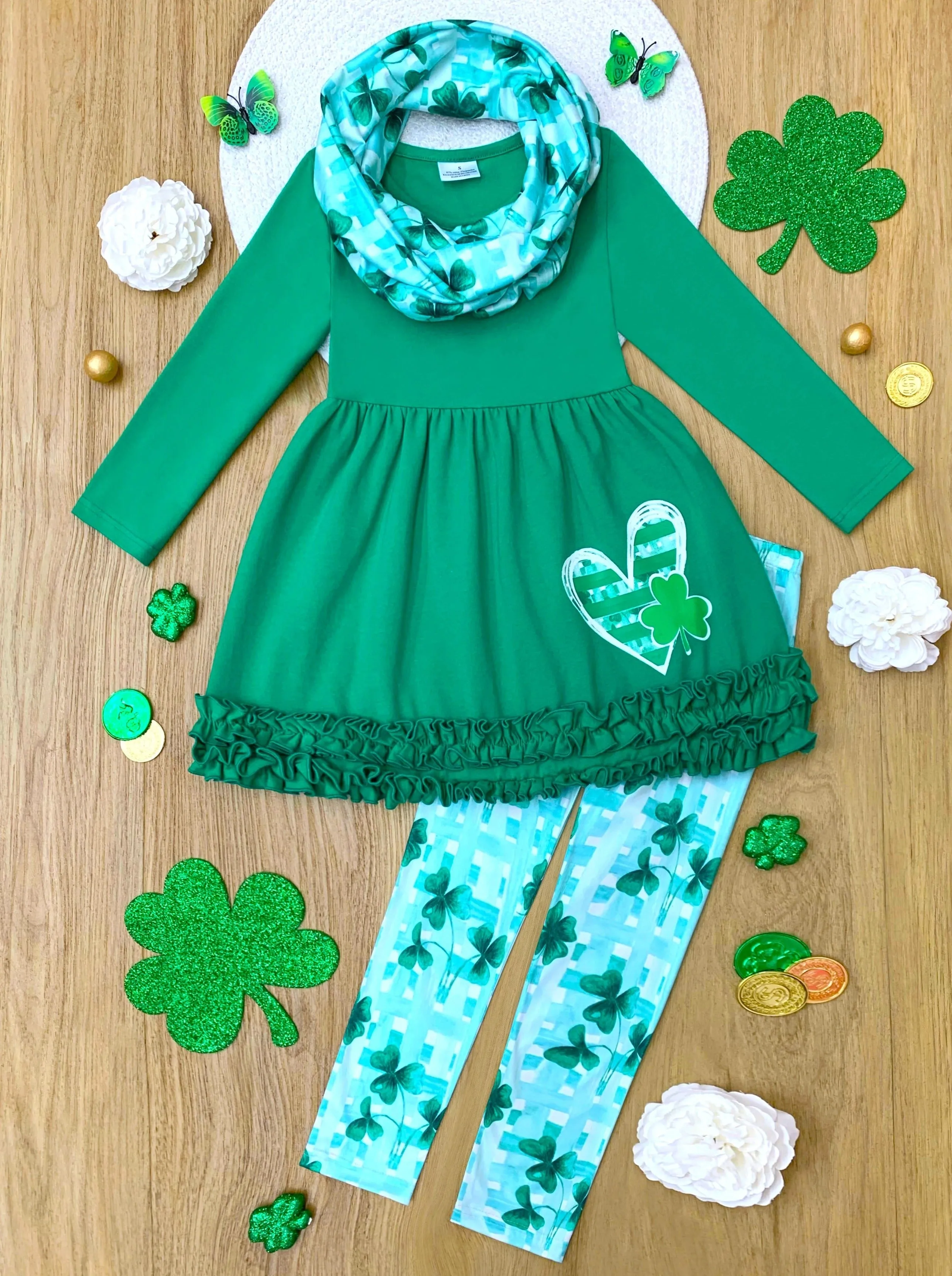 St. Paddy's Lucky Clover Print 3 Piece Set