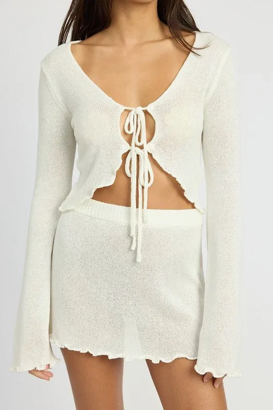 Tie Front Crochet Cardigan