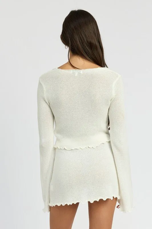 Tie Front Crochet Cardigan