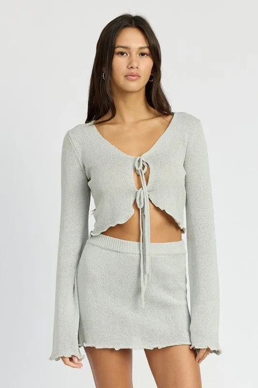 Tie Front Crochet Cardigan
