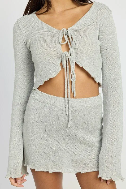 Tie Front Crochet Cardigan