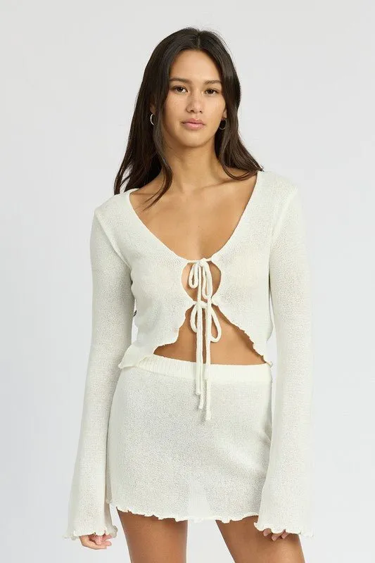 Tie Front Crochet Cardigan