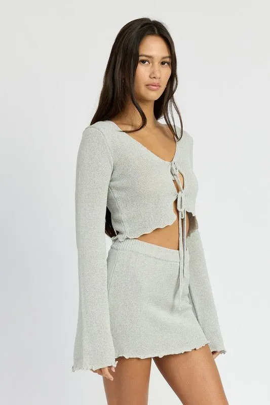 Tie Front Crochet Cardigan