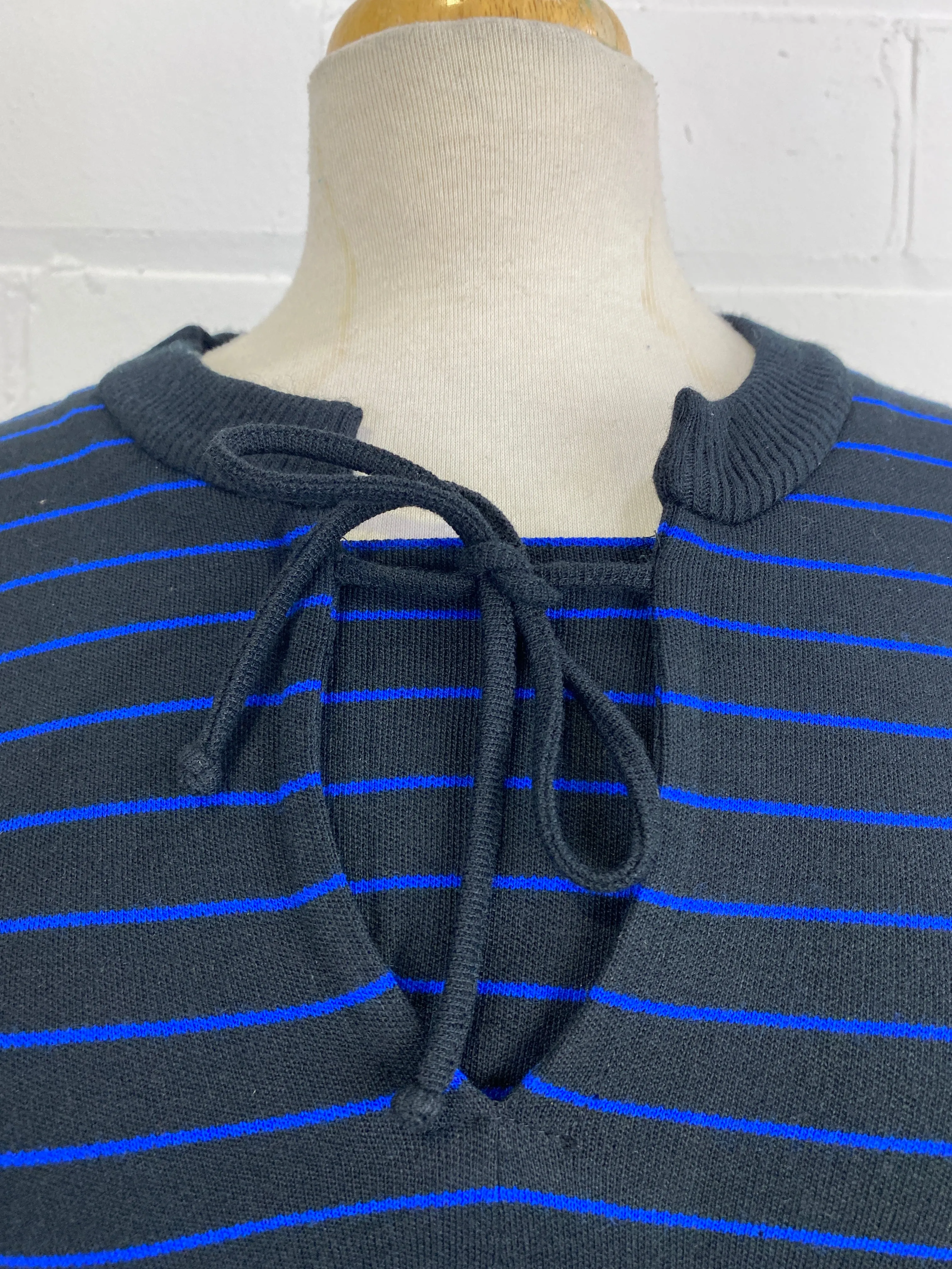 Vintage 1980s Long Sleeve Striped Knit Dress, x2 Colours Available, M-L